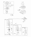 Electric Starter Flywheel Rewind Starter Diagram and Parts List for  Briggs and Stratton Engine